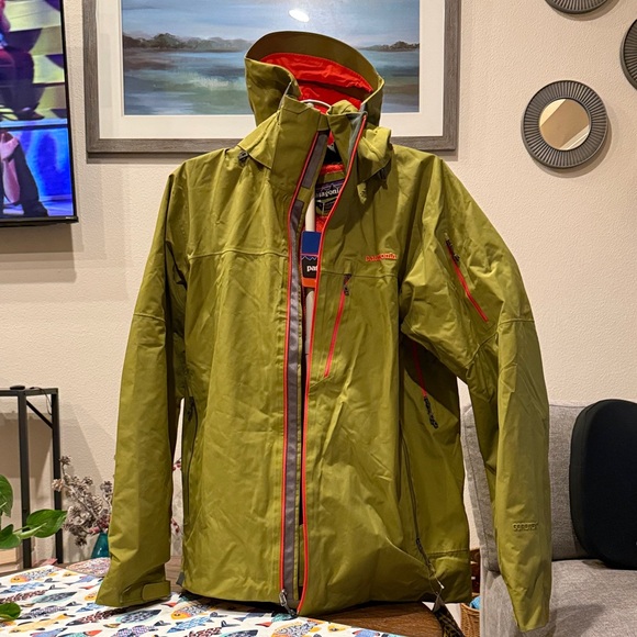 Patagonia Other - Patagonia Olive Green Ski Shell Jacket with Red Trim